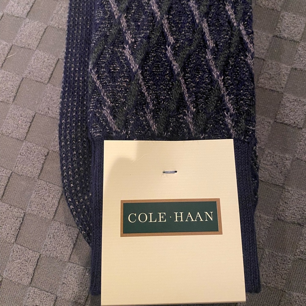 Cole Haan Men's Blue and Gray Argyle Socks